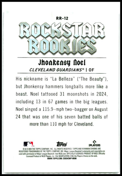 2025 Bowman Rockstar Rookies #RR-12 Jhonkensy Noel Cleveland Guardians