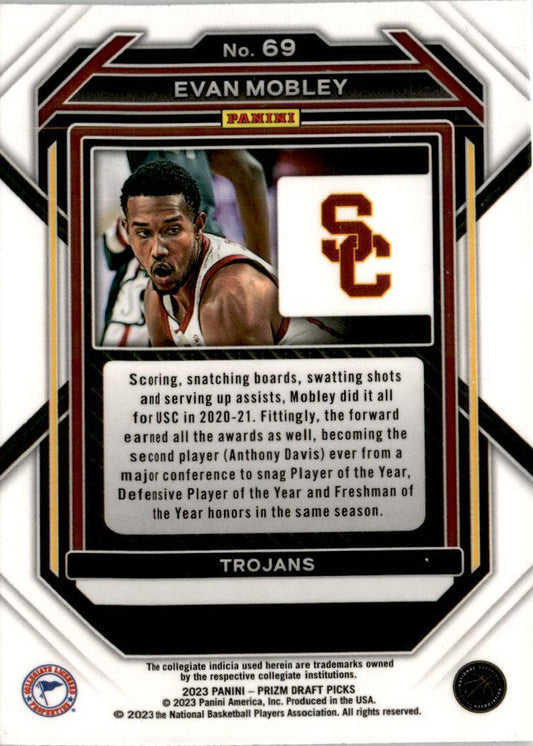 2023 Panini Prizm Draft Picks #69 Evan Mobley Cleveland Cavaliers