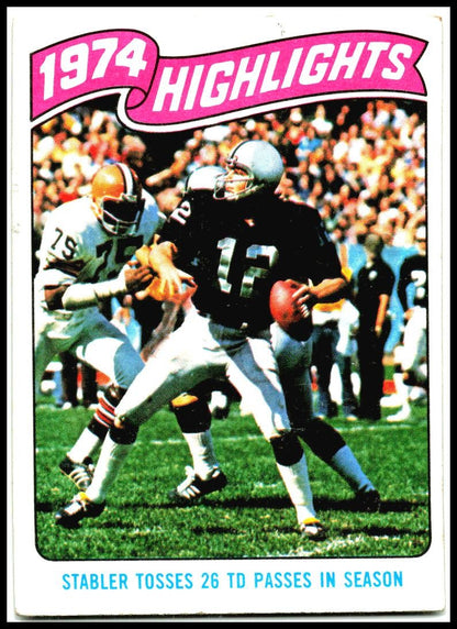 1975 Topps #458 Ken Stabler Oakland Raiders