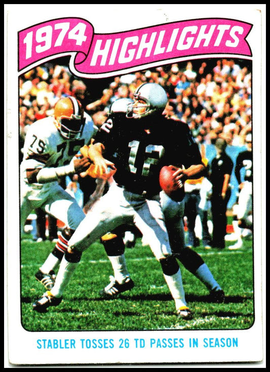 1975 Topps #458 Ken Stabler Oakland Raiders