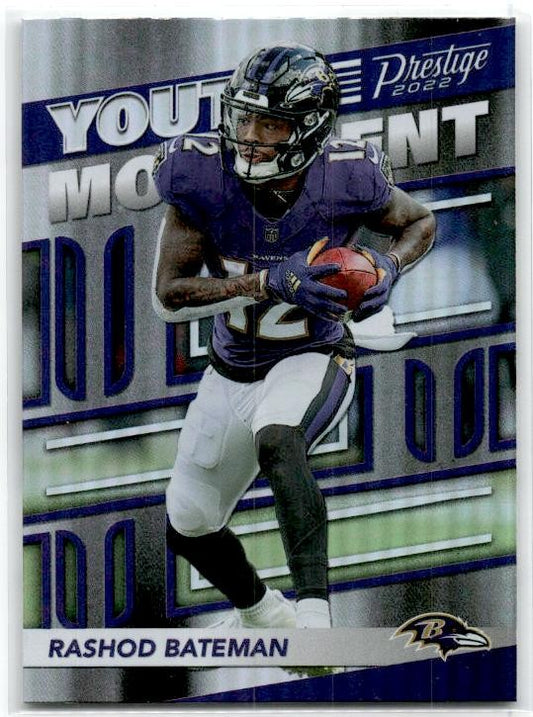 2022 Panini Prestige Youth Movement #YM-15 Rashod Bateman Baltimore Ravens