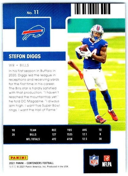 2021 Panini Contenders Stefon Diggs Season Ticket #11 Buffalo Bills