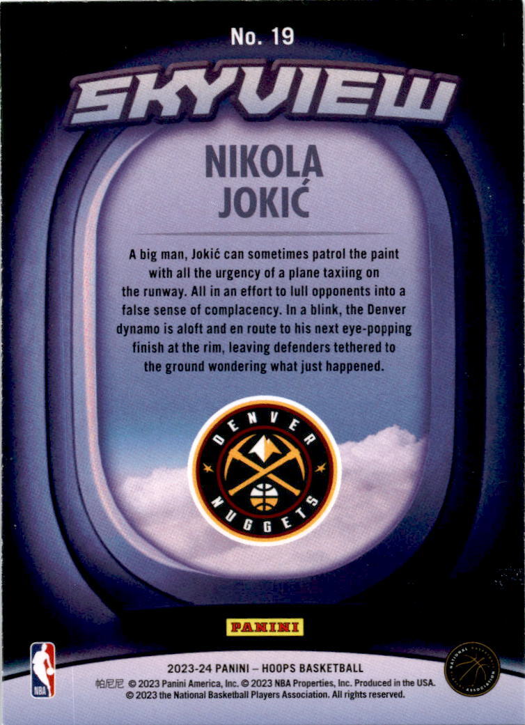 2023-24 Hoops Winter Skyview #19 Nikola Jokic Denver Nuggets