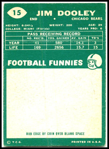 1960 Topps #15 Jim Dooley Chicago Bears