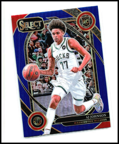 2024-25 Panini Select Blue #300 AJ Johnson Rookie Washington Wizards