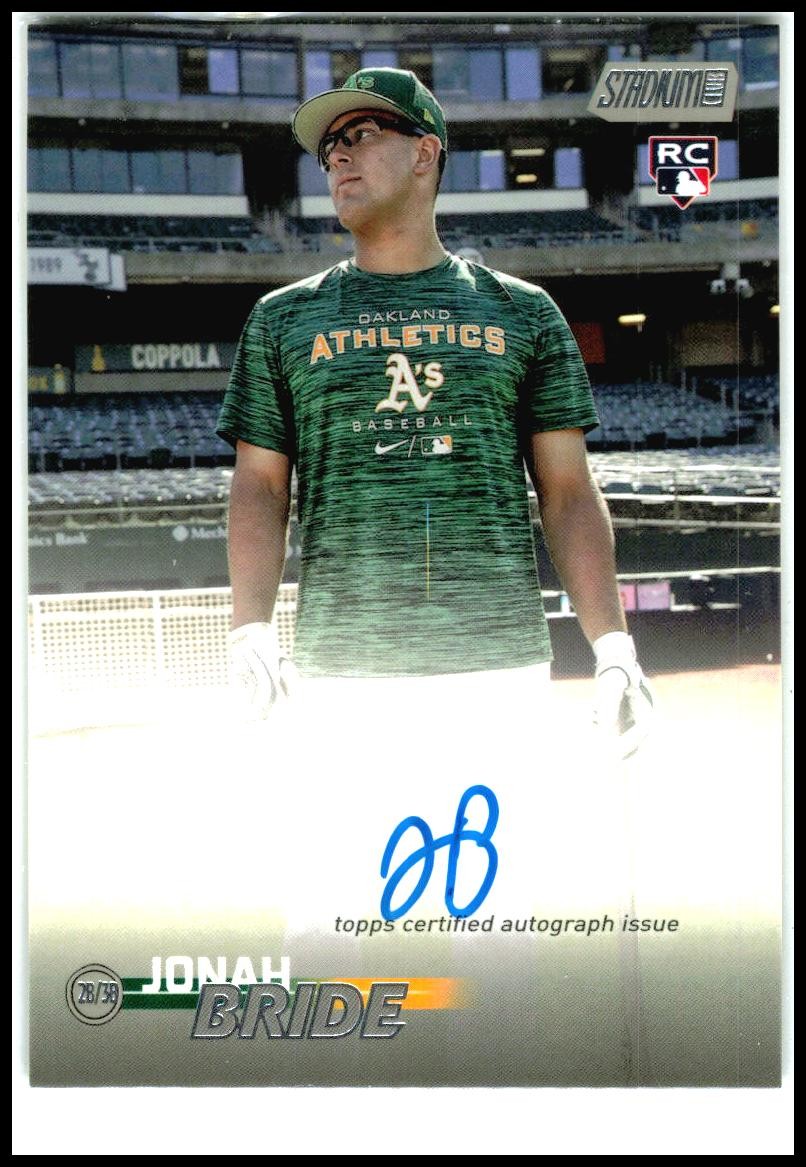 2023 Stadium Club Autographs #SCBA-JBD Jonah Bride Auto Oakland Athletics