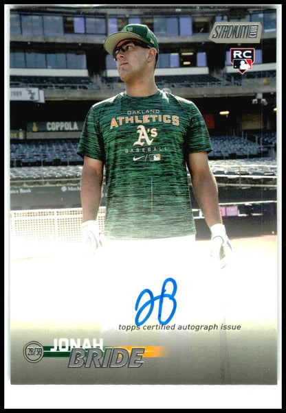 2023 Stadium Club Autographs #SCBA-JBD Jonah Bride Auto Oakland Athletics