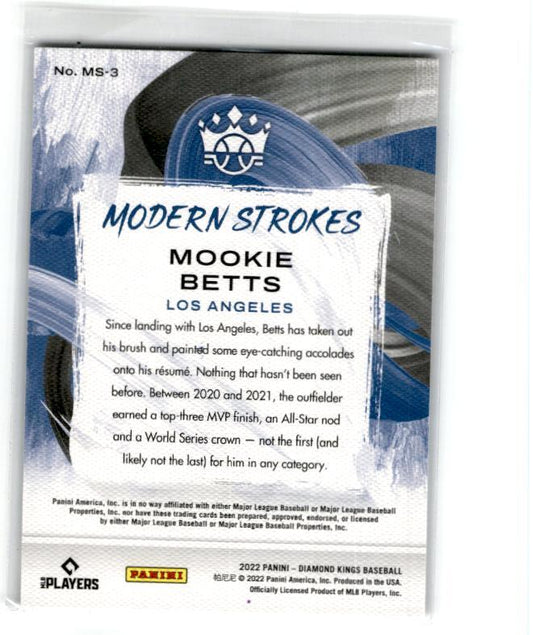 2022 Panini Diamond Kings Modern Strokes #MS-3 Mookie Betts Los Angeles Dodgers