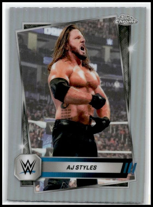 2025 Topps Chrome WWE Refractor #37 AJ Styles