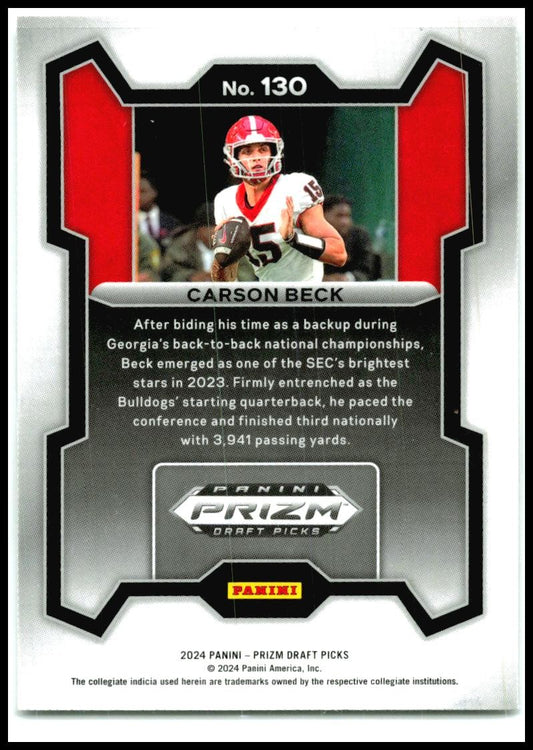 2024 Panini Prizm Draft Picks #130 Carson Beck Georgia Bulldogs