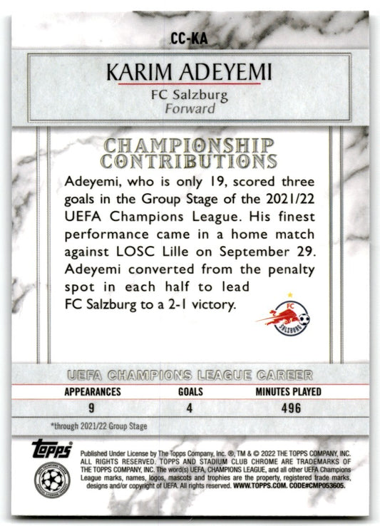 2021 Stadium Club Chrome UEFA Champions League Championship Contributions Karim