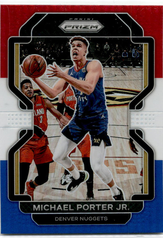 2021-22 Prizm Red White Blue #164 Michael Porter Jr. Denver Nuggets