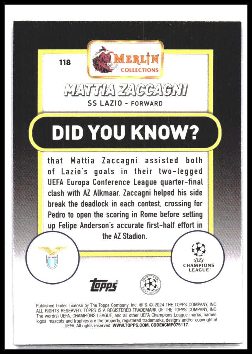 2023-24 Merlin UEFA Club Competitions #118 Mattia Zaccagni