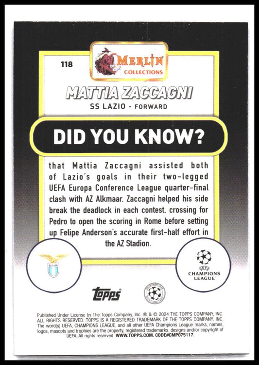 2023-24 Merlin UEFA Club Competitions #118 Mattia Zaccagni