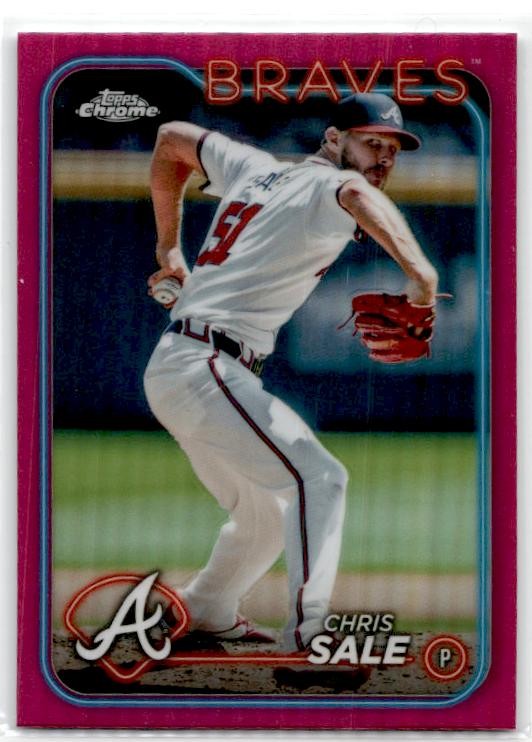 2024 Topps Chrome Pink Refractors #144 Chris Sale Atlanta Braves