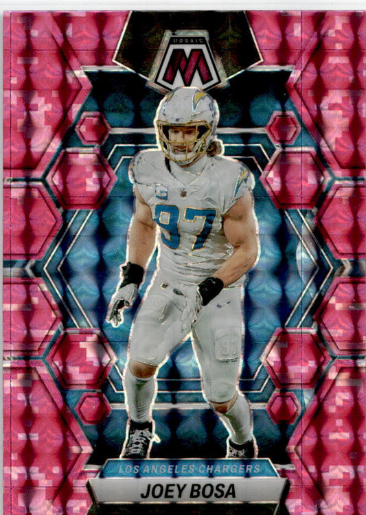2023 Panini Mosaic Camo Pink Mosaic #131 Joey Bosa Los Angeles Chargers