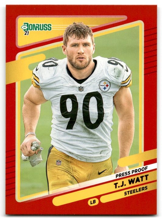 2021 Donruss Red Press Proof T.J. Watt Pittsburgh Steelers #22