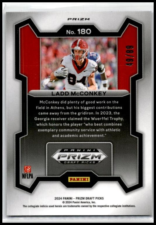 2024 Panini Prizm Draft Picks Blue Finite #180 Ladd McConkey Chargers