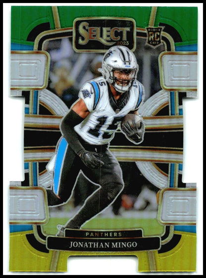 2023 Select Green and Yellow Prizms Die Cuts #16 Jonathan Mingo Rookie Panthers