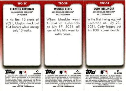2022 Topps Opening Day - Triple Play Bellinger / Betts / Kershaw Los Angeles