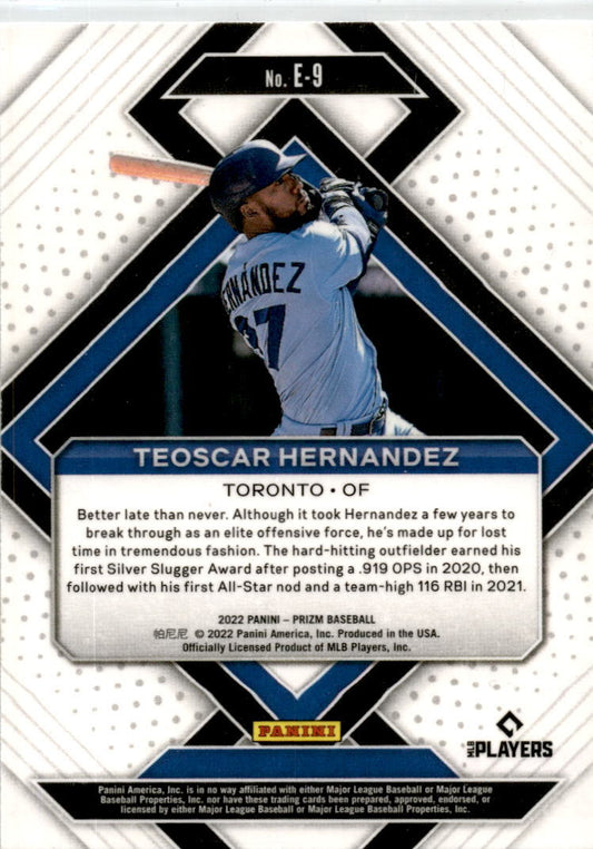 2022 Panini Prizm Emergent #E-9 Teoscar Hernandez Toronto Blue Jays