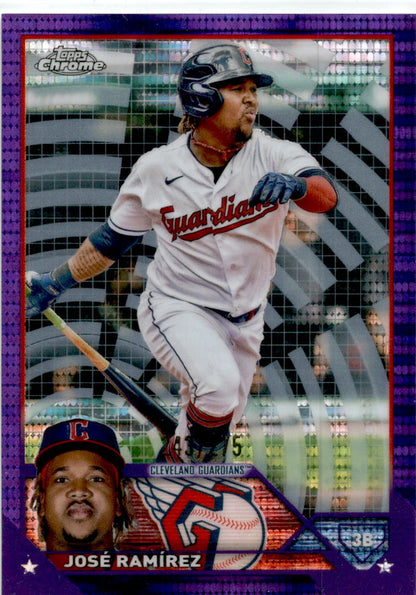 2023 Topps Chrome Purple Sonar Refractor #38 José Ramírez /275 Guardians