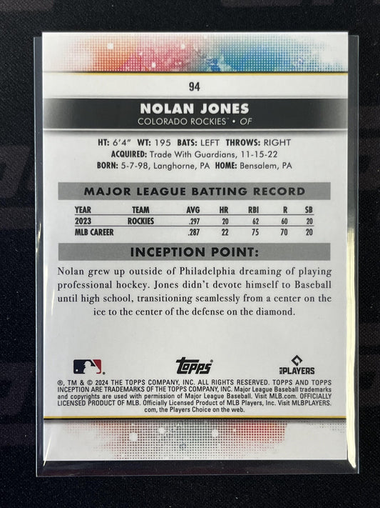 2024 Topps Inception #94 Nolan Jones Colorado Rockies
