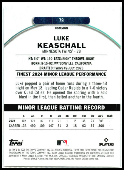 2025 Topps Finest #79 Luke Keaschall Twins