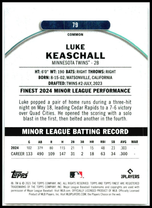 2025 Topps Finest #79 Luke Keaschall Twins