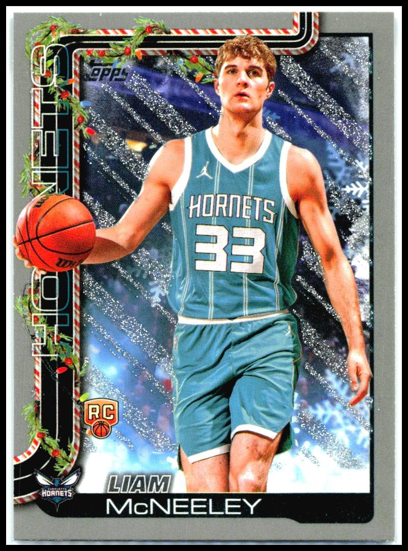 2025-26 Topps Holiday Silver Glitter Holiday #H189 Liam McNeeley Rookie