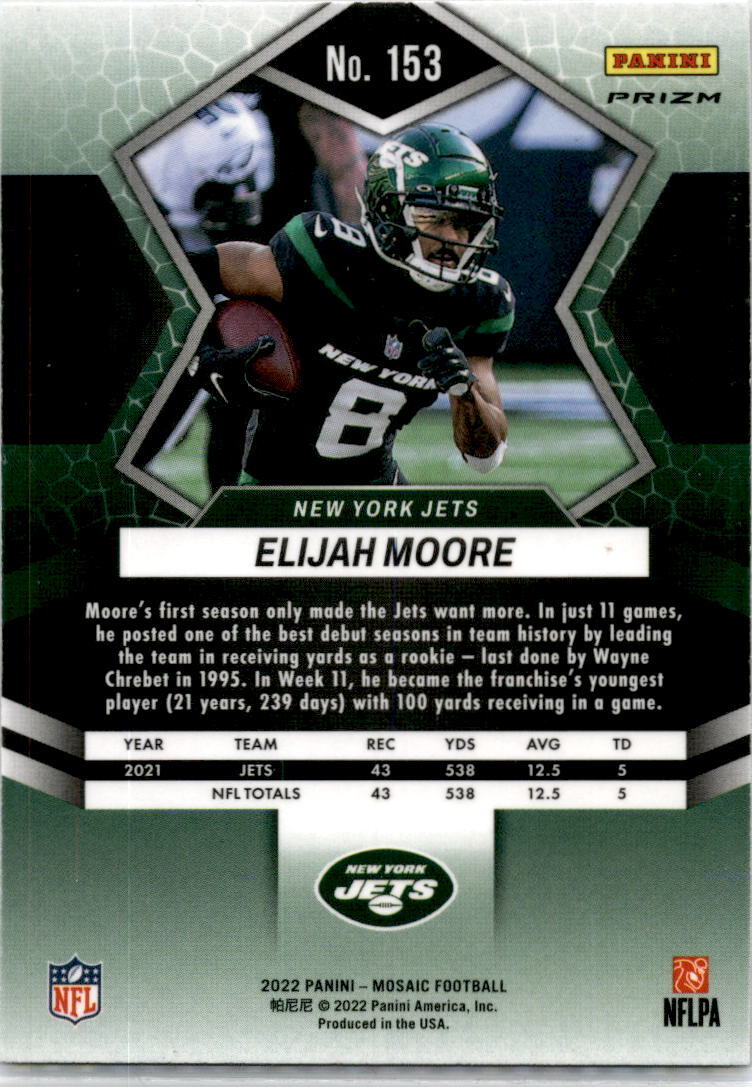 2022 Panini Mosaic Prizm #153 Elijah Moore NY Jets