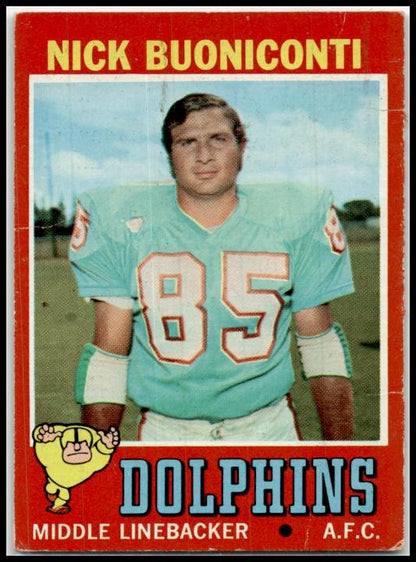 1971 Topps #147 Nick Buoniconti Miami Dolphins