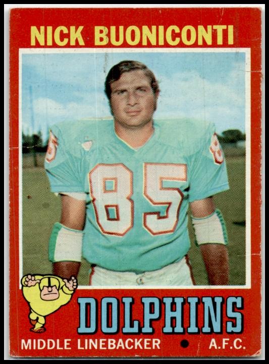 1971 Topps #147 Nick Buoniconti Miami Dolphins