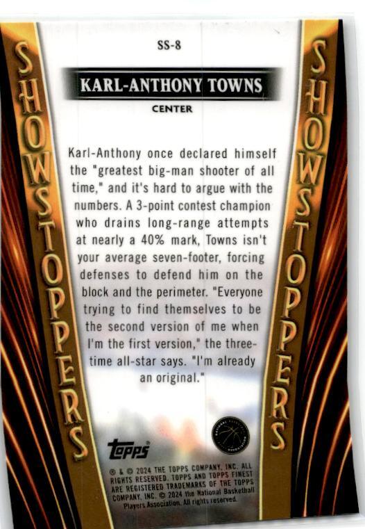 2023-24 Topps Finest Checkboard Showstoppers #SS-8 Karl-Anthony Towns Knicks
