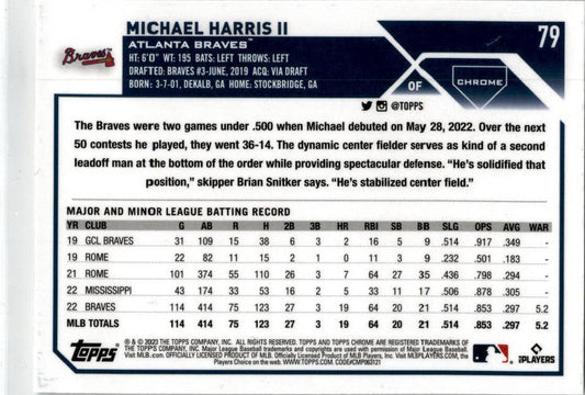 2023 Topps Chrome Sepia Refractor #79 Michael Harris II Atlanta Braves