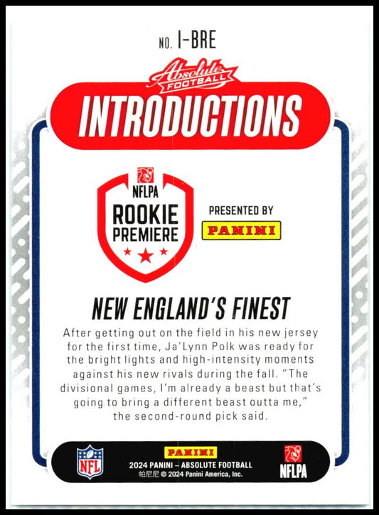 2024 Panini Absolute Introductions #I-BRE Ja'Lynn Polk New England Patriots