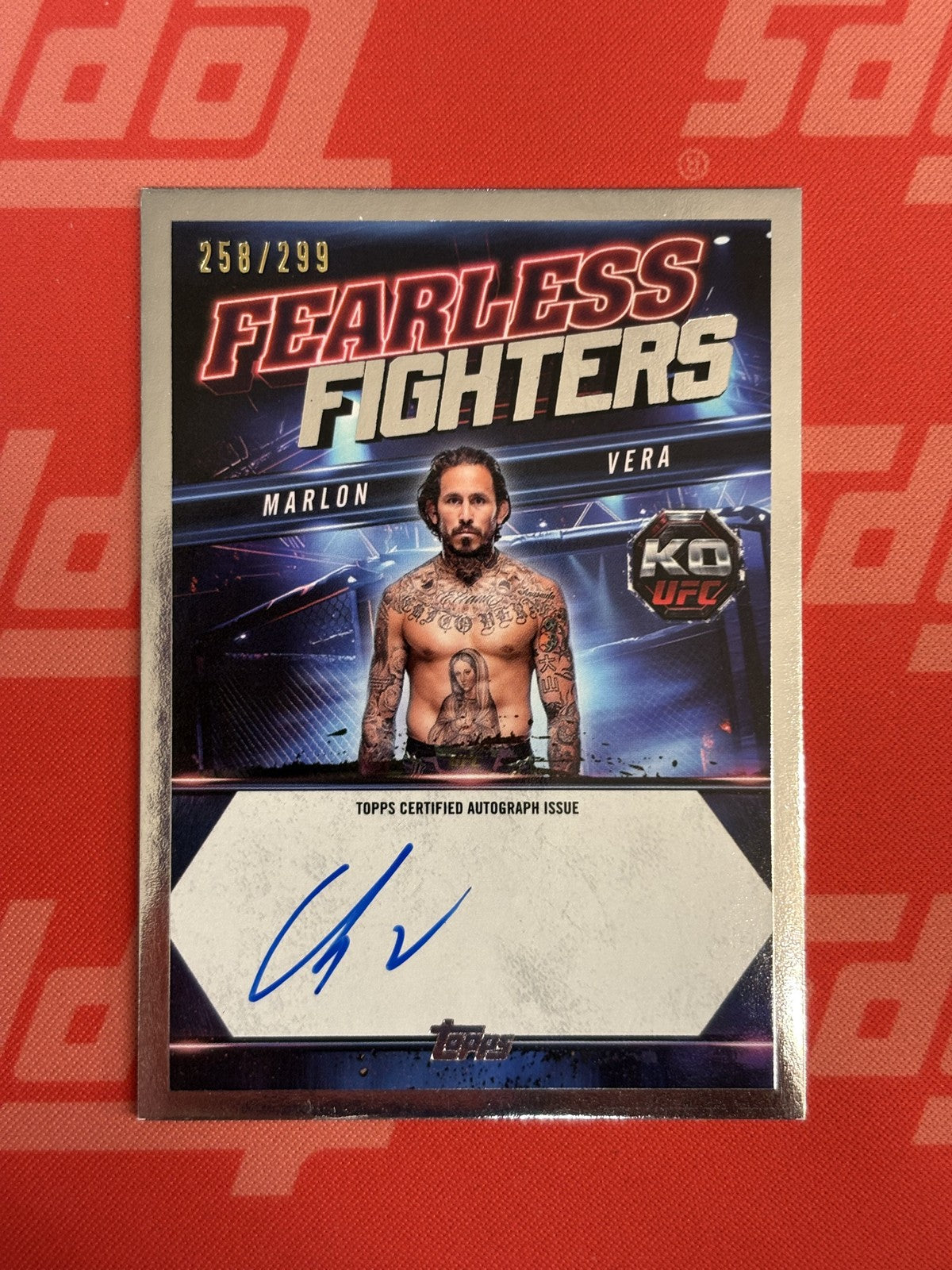 2025 Topps Knockout UFC Fearless Fighters #FF-MV Marlon Vera  Auto /299