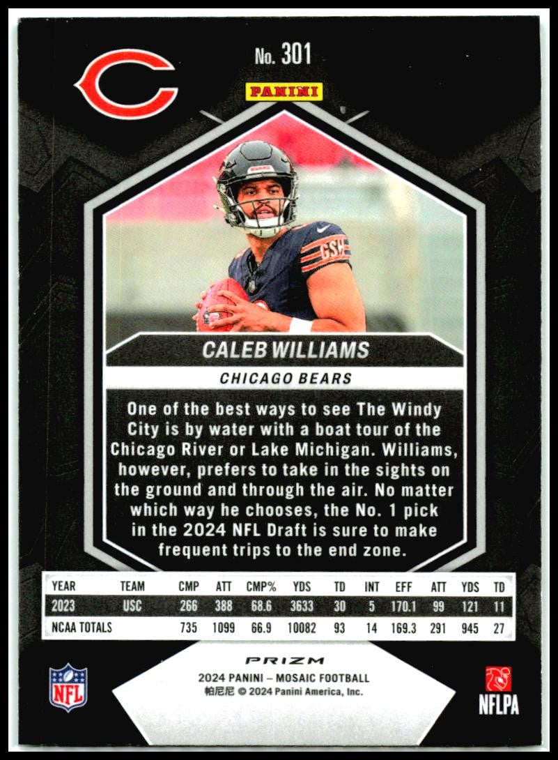 2024 Panini Mosaic Mosaic Green #301 Caleb Williams Chicago Bears