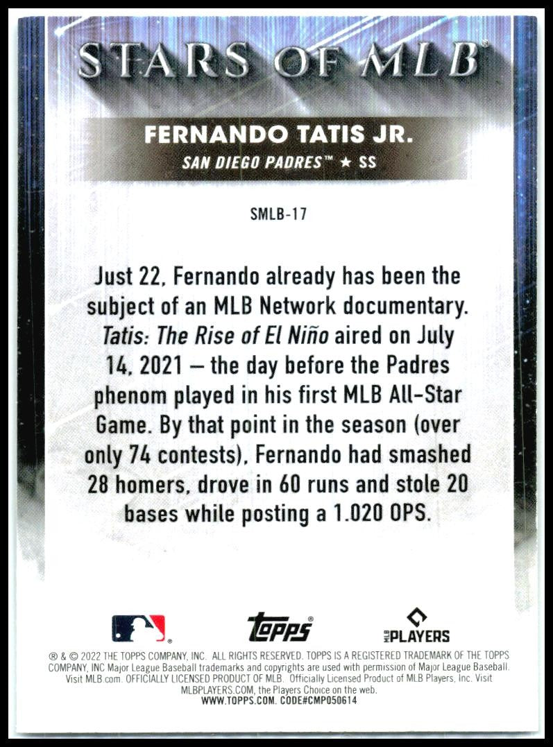 2022 Topps Stars of MLB #SMLB-17 Fernando Tatis Jr. San Diego Padres