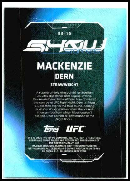 2025 Topps Finest UFC - Showstoppers #SS-10 Mackenzie Dern