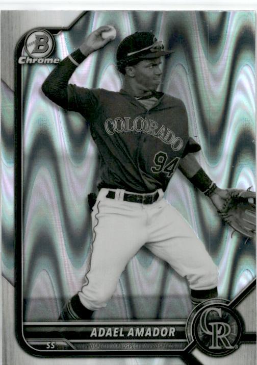 2022 Bowman Draft Chrome Black & White RayWave Refractor #BDC-59 Adael Amador