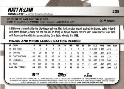2024 Topps Big League Rainbow Foil #239 Matt McLain Cincinnati Reds