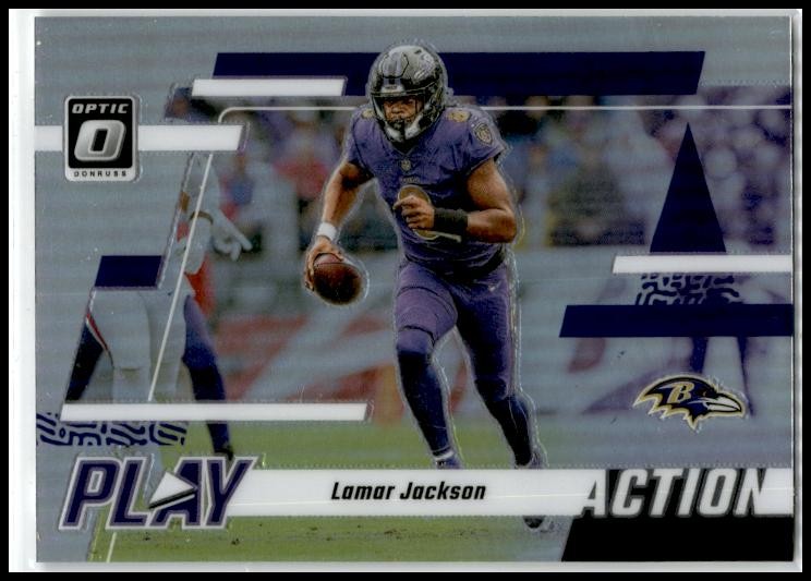 2023 Donruss Optic Play Action Silver #5 Lamar Jackson Baltimore Ravens