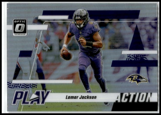 2023 Donruss Optic Play Action Silver #5 Lamar Jackson Baltimore Ravens