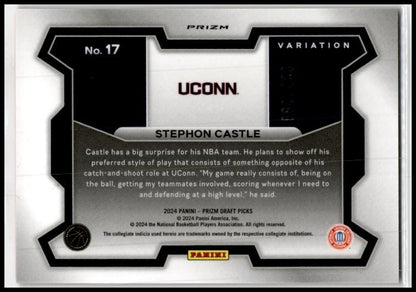 2024 Panini Prizm Draft Picks Variation Red Pulsar #17 Stephon Castle Spurs