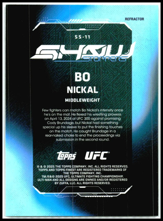 2025 Topps Finest UFC - Showstoppers Refractors #SS-11 Bo Nickal