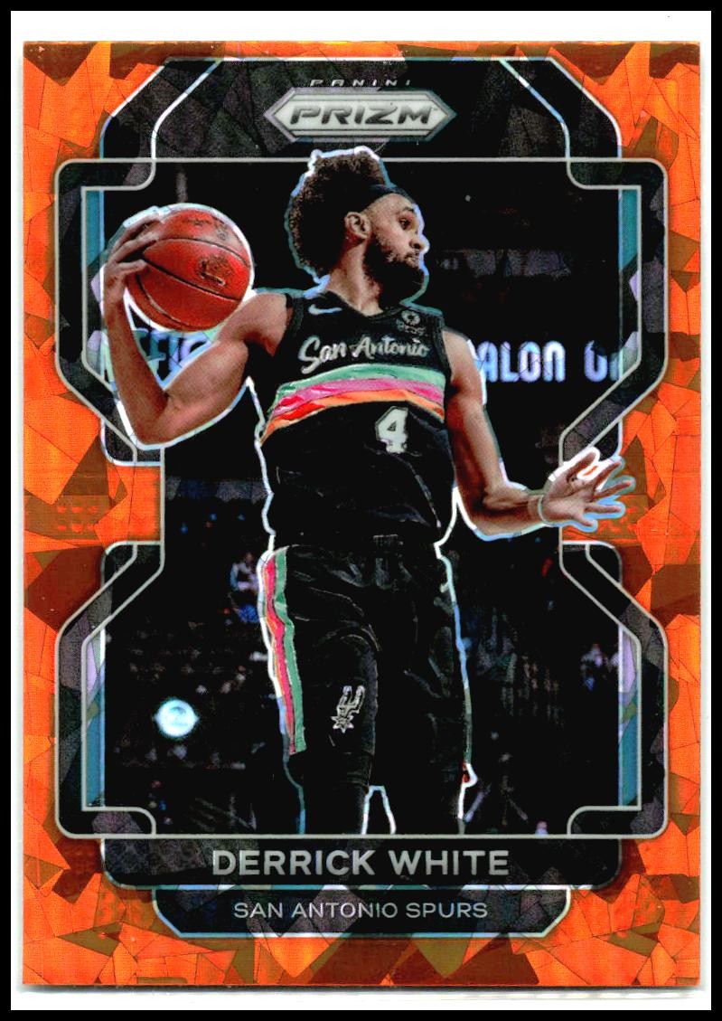 2021-22 Panini Prizm Orange Ice #19 Derrick White San Antonio Spurs