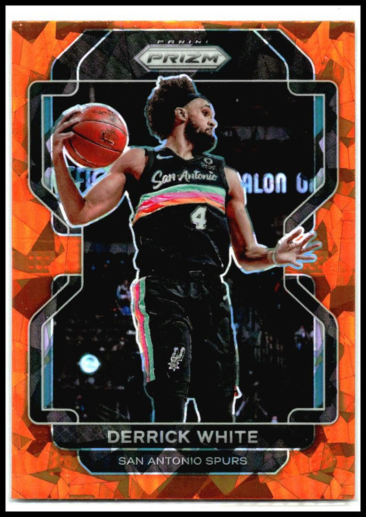 2021-22 Panini Prizm Orange Ice #19 Derrick White San Antonio Spurs