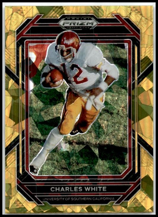 2023 Panini Prizm Draft Picks Prizms Gold Ice #14 Charles White USC Trojans