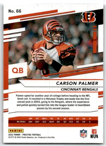 2022 Panini Prestige Xtra Points Sunburst #66 Carson Palmer Cincinnati Bengals